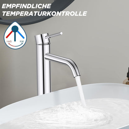 Hohe Waschtischarmatur mit Einhebelmischer, Chrom