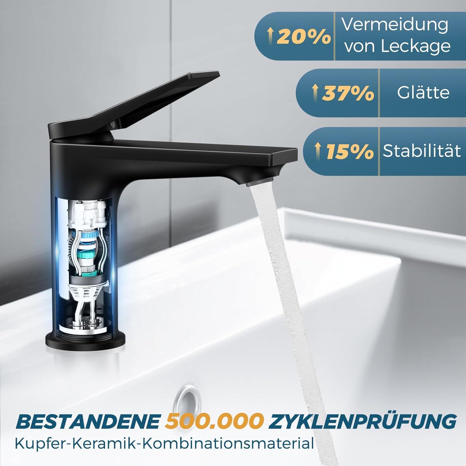 Moderne Schwarz Einhand-Wasserhahn Bad, Waschbecken Armatur