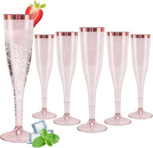 30er Set Roségold Sektgläser Kunststoff Glitzer Mehrweg