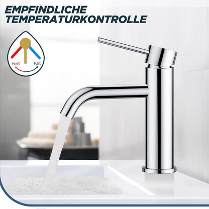 FORIOUS Wasserhahn Bad Waschtischarmatur Chrom-Effekt 1-Hand-Mischer