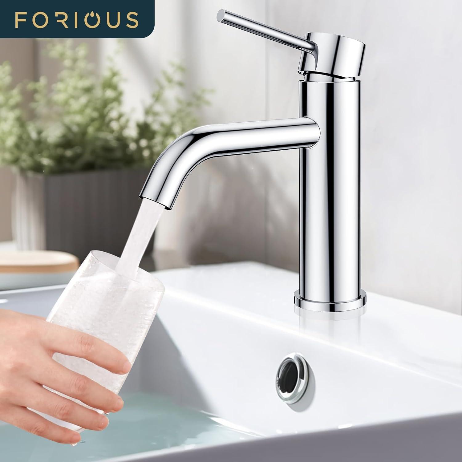 FORIOUS Splendour Chrome Einhand-Wasserhahn Bad Gäste-WC 7.3'' Chrom