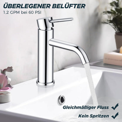 Wasserhahn Bad Waschtischarmatur Waschbecken Armatur Chrome Einhand