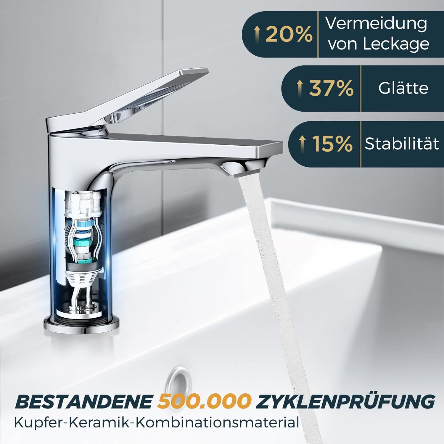 Moderne Chrom Wasserhahn Bad Einhandgriff Waschtischarmatur