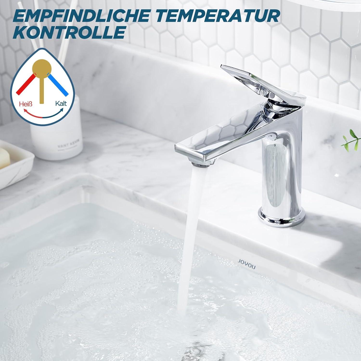 Moderne Chrom Einhebel-Mischbatterie für Waschtisch im Bad