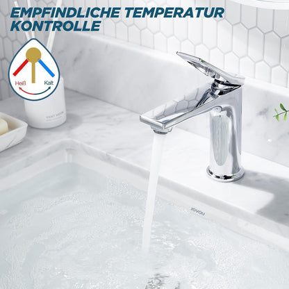 Moderne Chrom Einhebel-Mischbatterie für Waschtisch im Bad