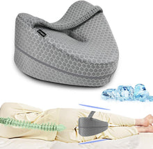 Ergonomisches Kniekissen Memory Schaum Kühlender Bezug, Grau