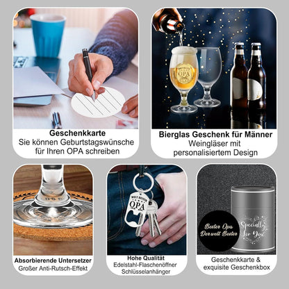 Personalisierte Biergläser für Opa - Bierglas mit Gravur