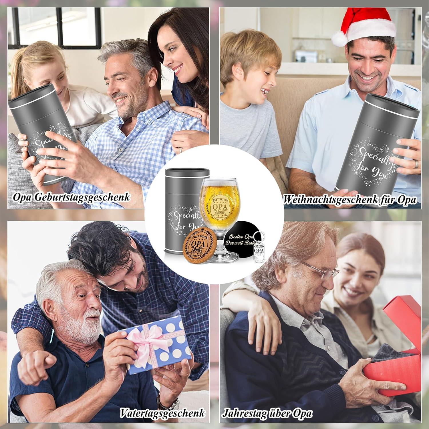 Personalisierte Biergläser Opa Geburtstagsgeschenke 400ml