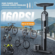 Fahrradpumpe mit Manometer 160PSI Standluftpumpe - Alle