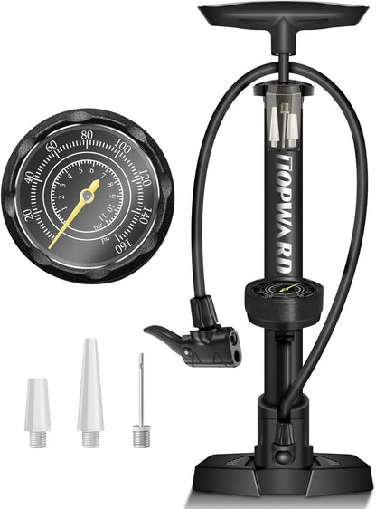 Fahrradpumpe für alle Ventile mit 11 Bar / 160 PSI Maximaldruck