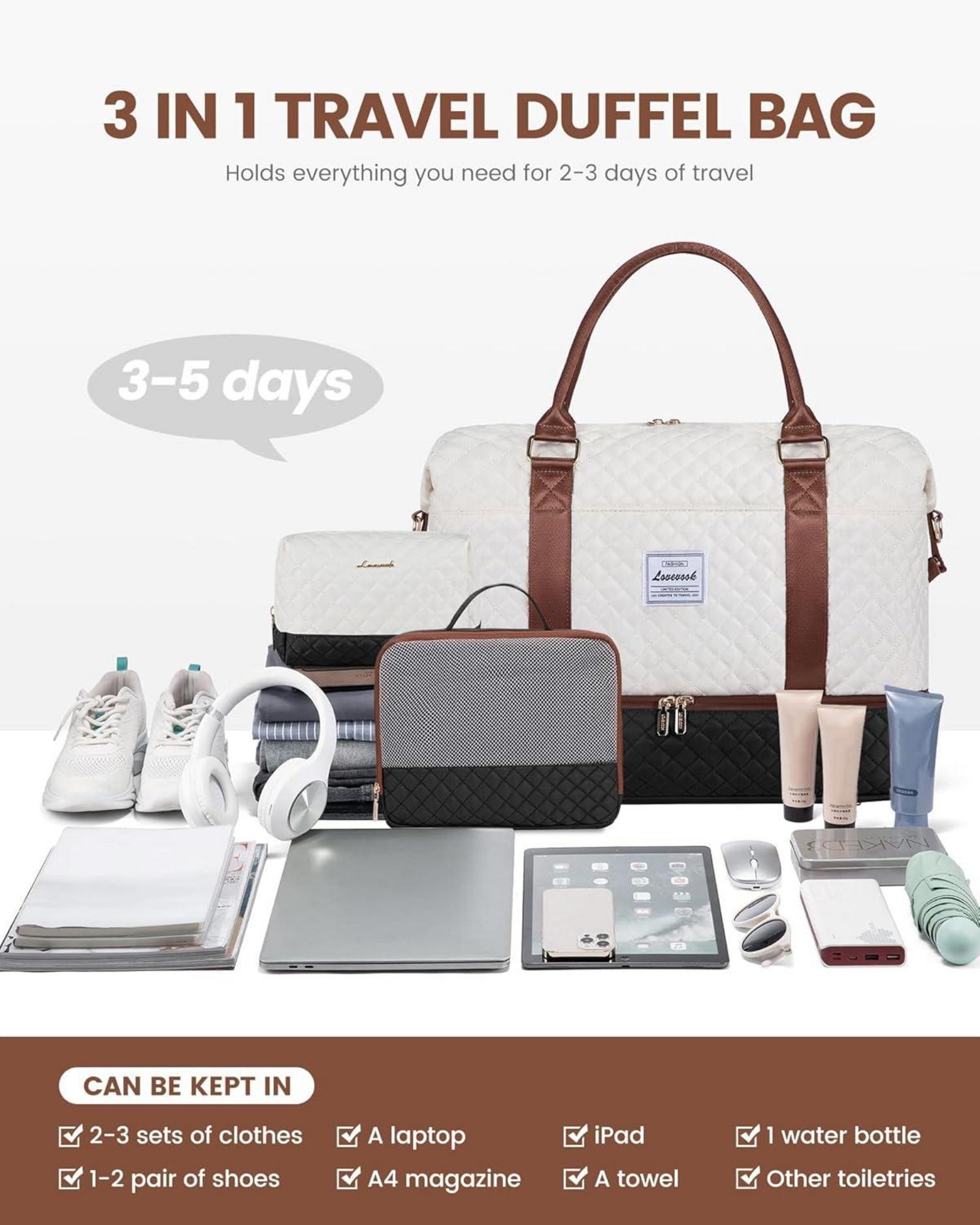 Handgepäck Reisetasche Damen Groß Sporttasche Weekender Strandtasche