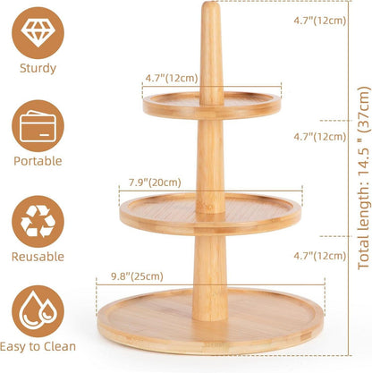 Etagere Kuchenständer Bambus 3 Etagen Hochzeit Geburtstag