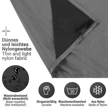 Ultraleichte Picknickdecke 210x200cm mit Karabiner Grau Strand Outdoor