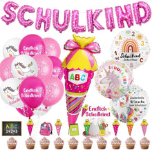 Einschulung Deko Set Schulanfang Mädchen Luftballons Folienballons