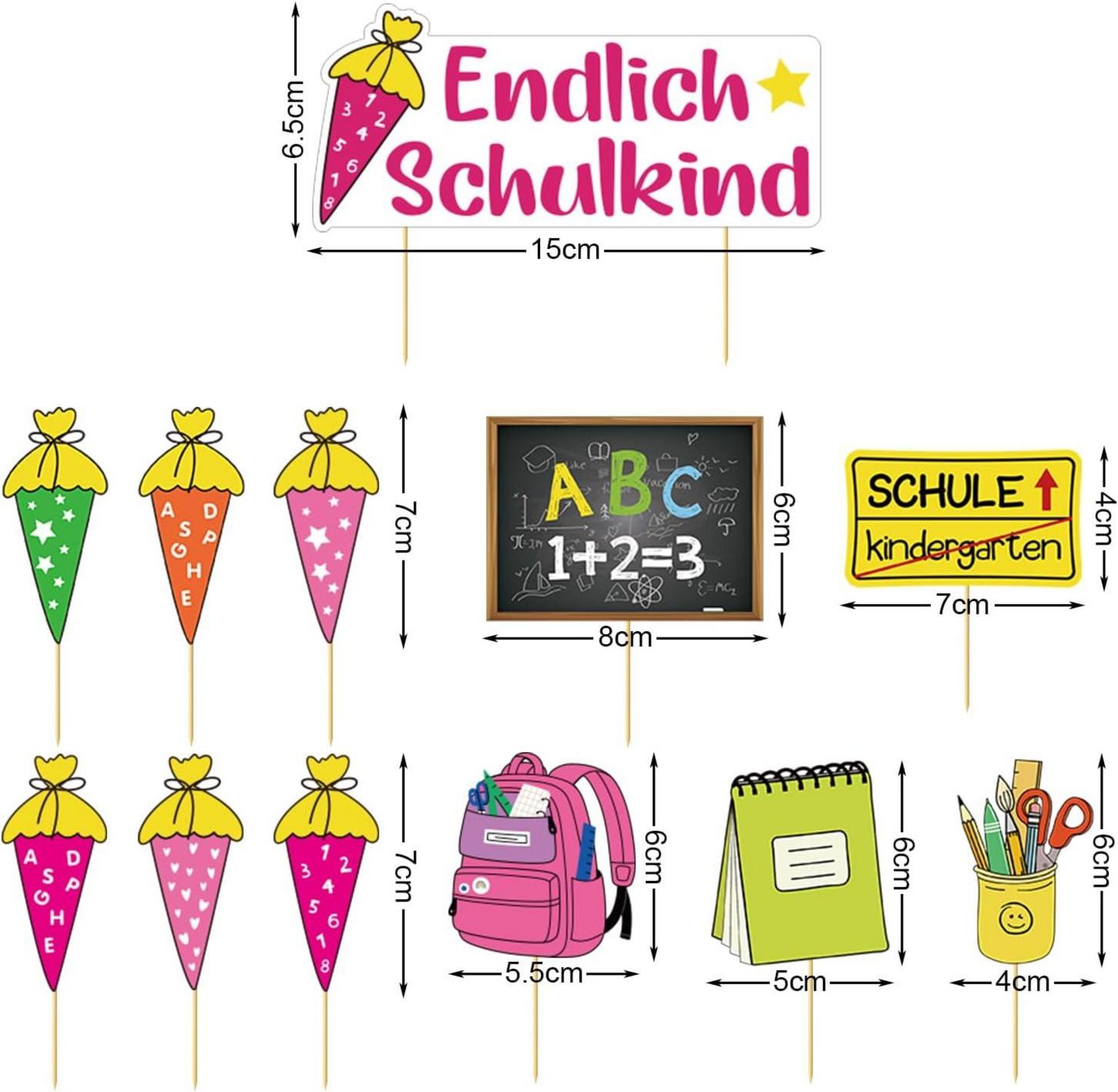 Einschulung Deko Set Schulanfang Mädchen Luftballons Folienballons