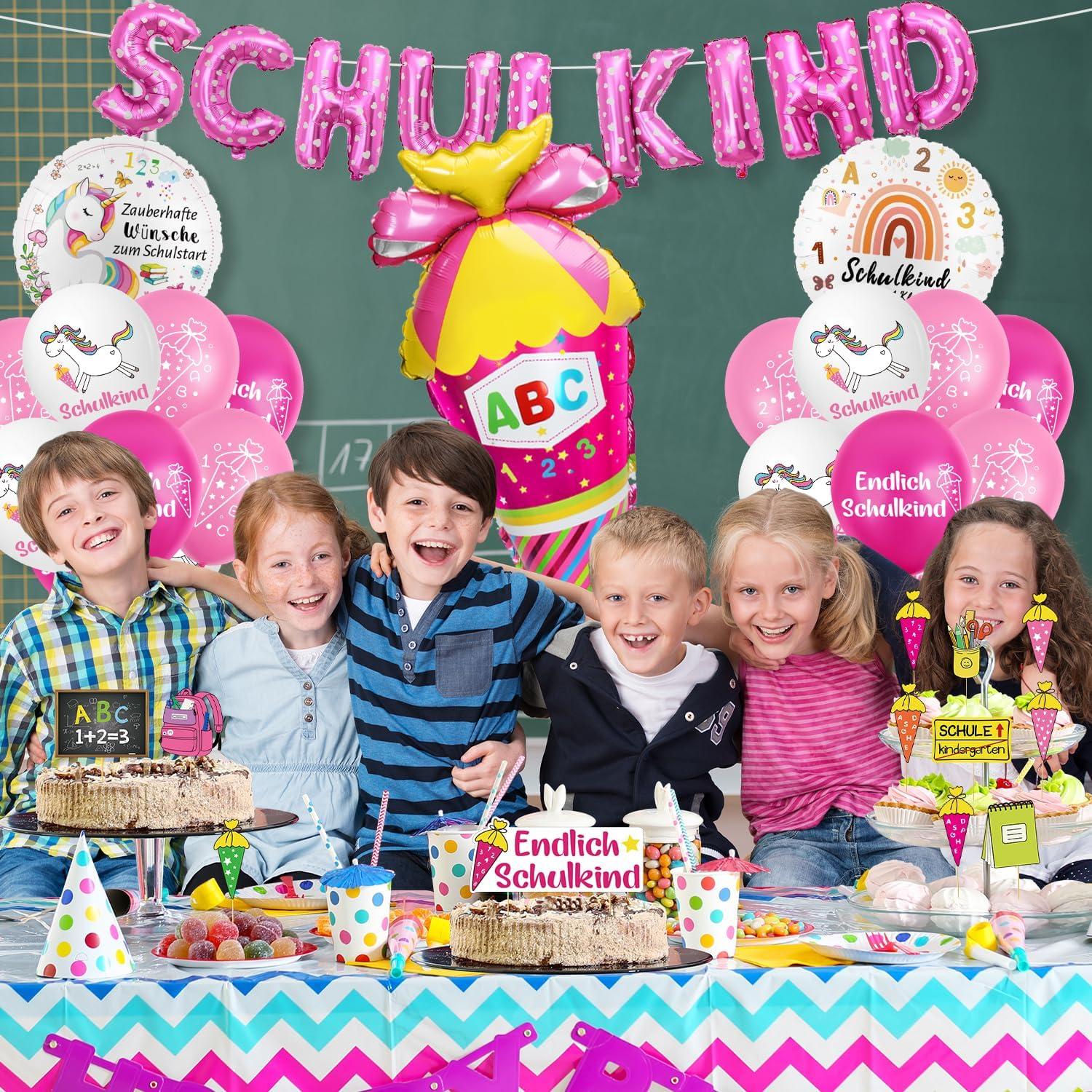 Einschulung Deko Set Mädchen Schulanfang Luftballon Zuckertüte