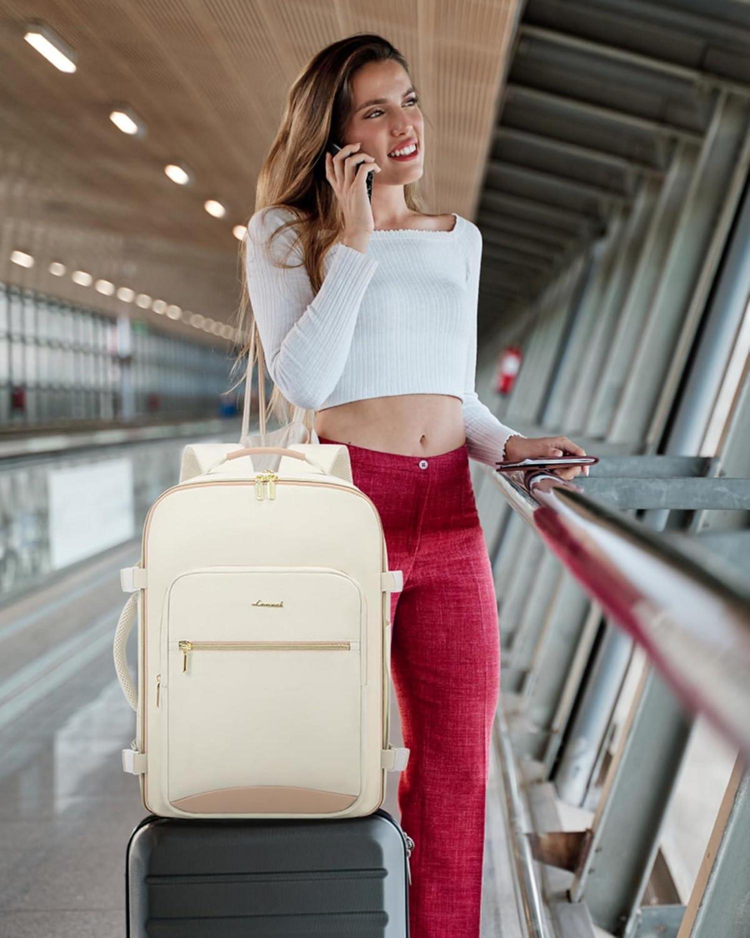 Handgepäck Rucksack 40L Flugzeug Damen Reiserucksack Wasserdicht 17