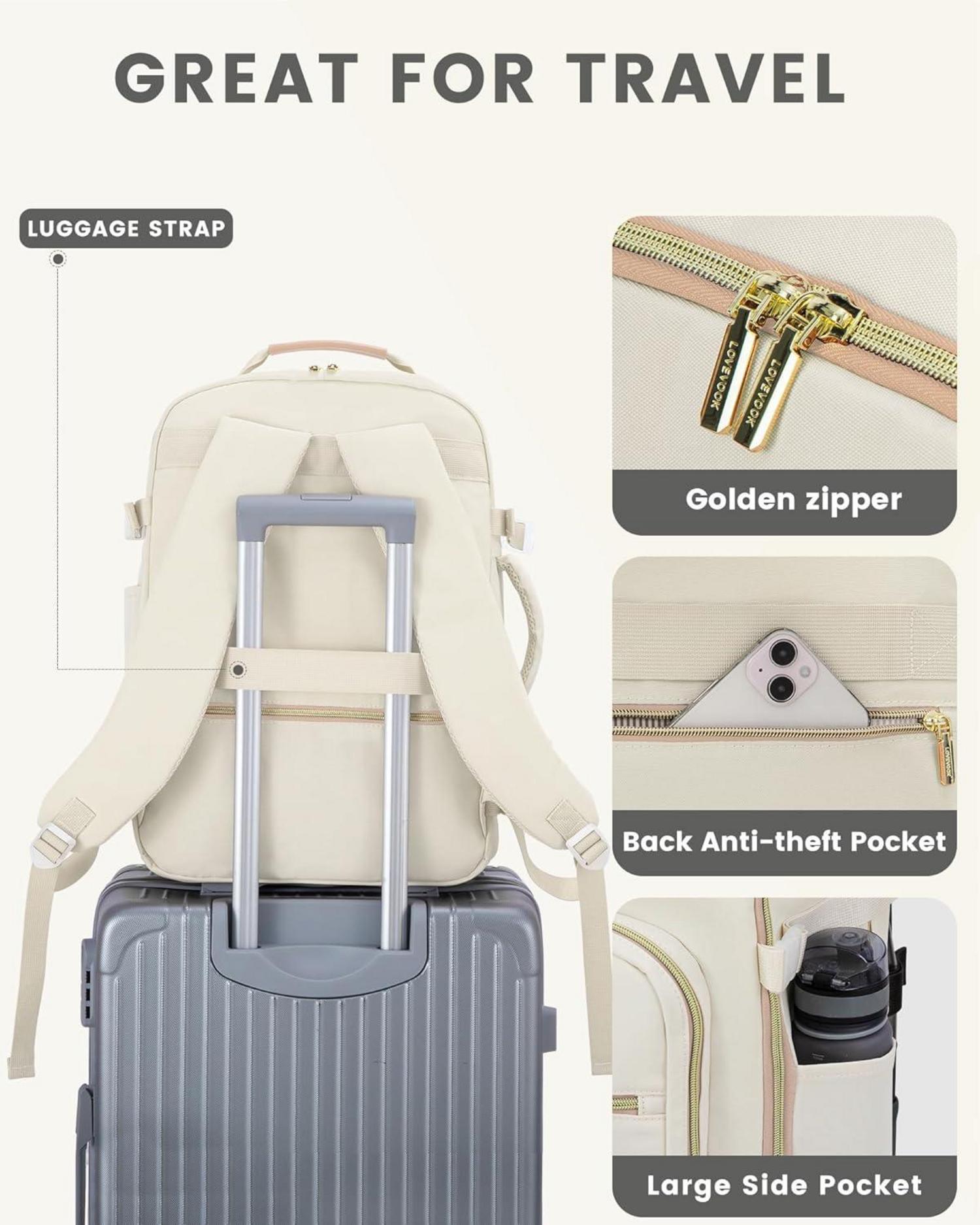 40L Damen Reiserucksack Handgepäck Rucksack 17 Zoll Laptop Wasserdicht