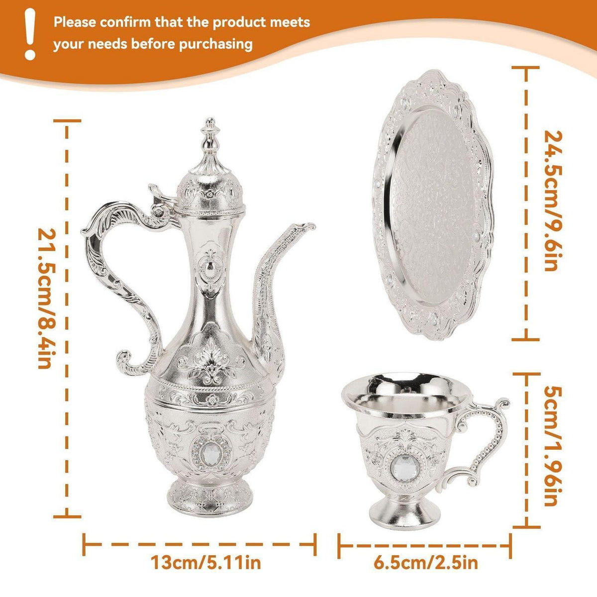 Türkischer Teeservice mit Teekanne & Tablett – Vintage Set