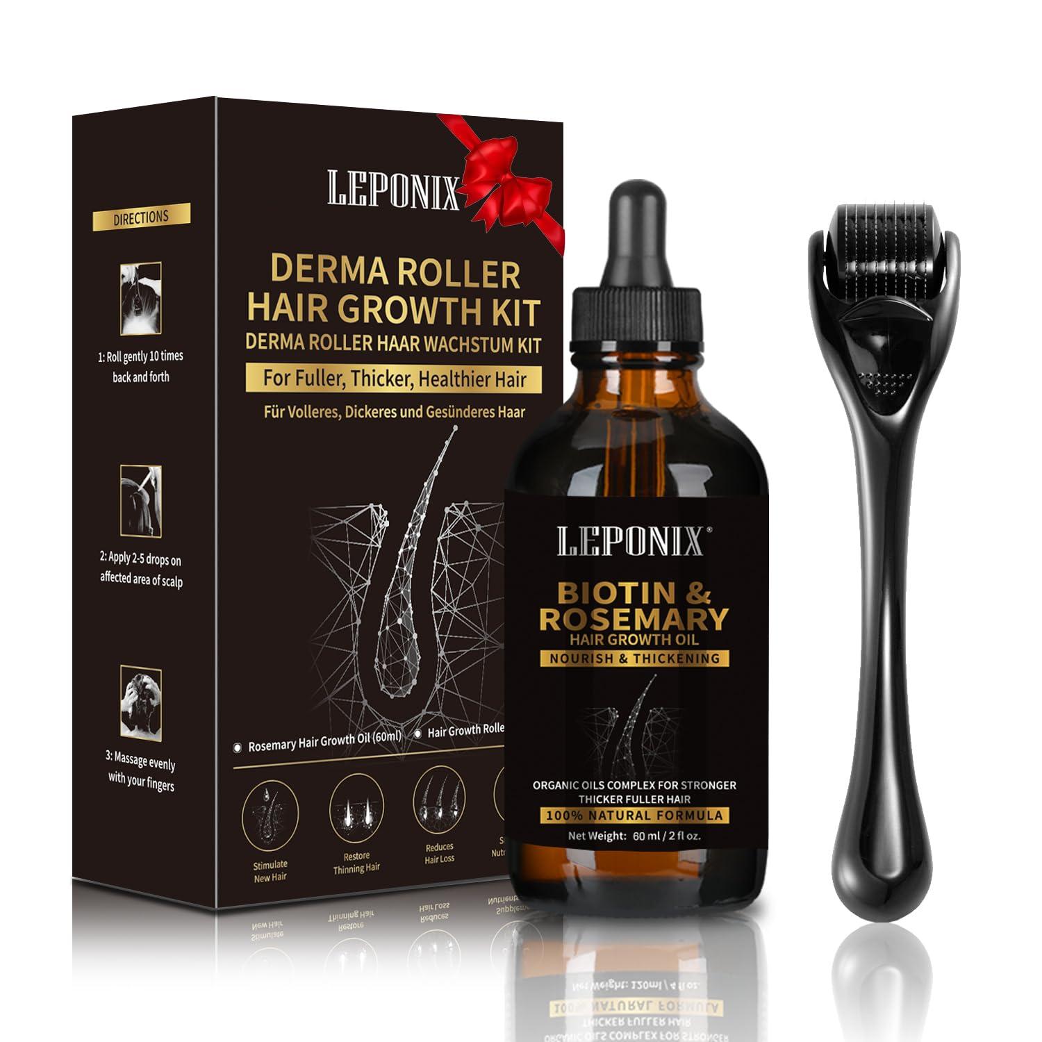 Dermaroller Haarwuchs Set 0.25mm Rosmarinöl Anti-Haarausfall