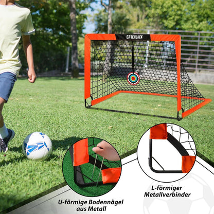 Fussballtore für Garten Kinder 2er Set mit Zubehör, Rot
