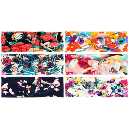 Kinder Stirnband Haarband Mädchen Schleife Blumen Elastisch 6 Stück Set