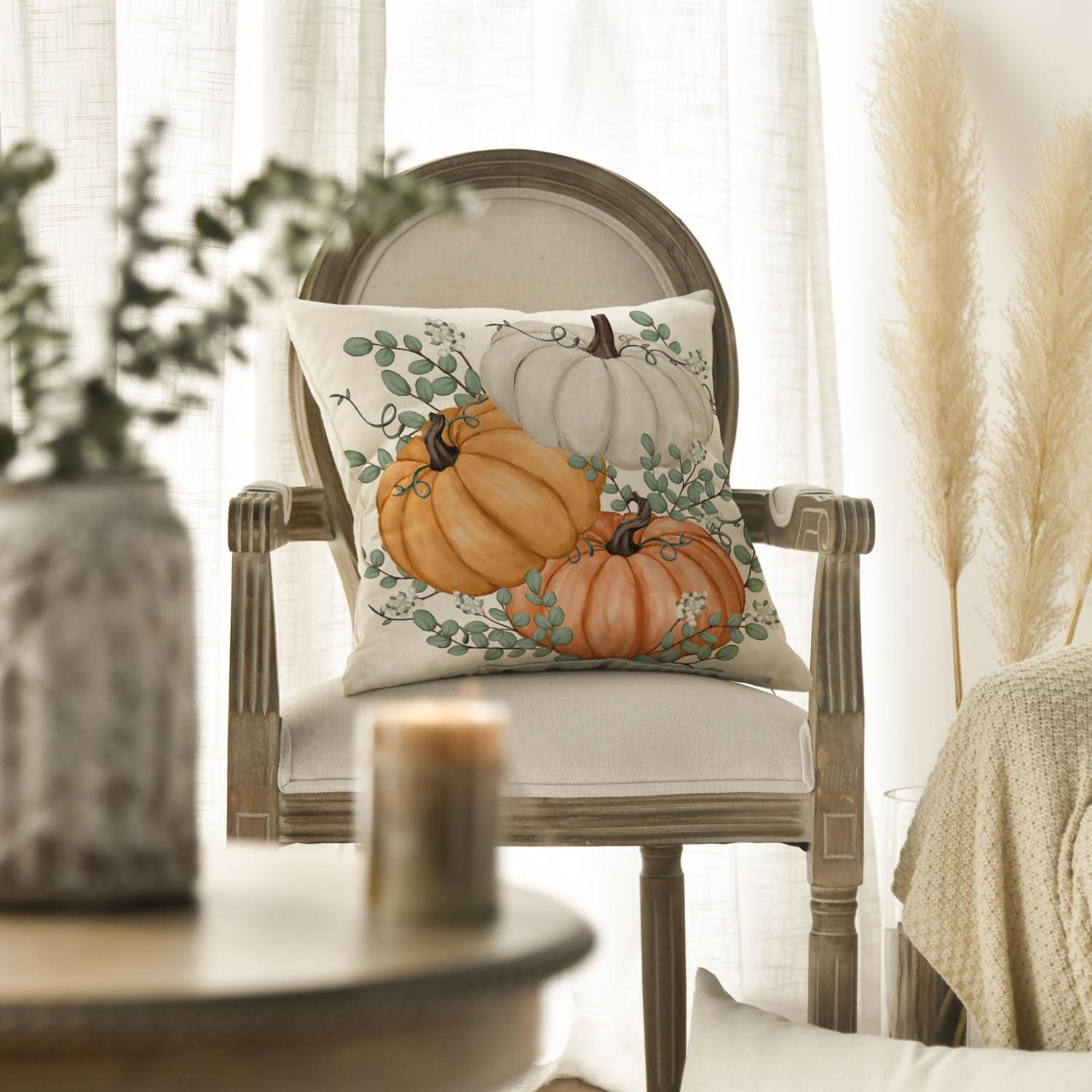 Herbst Kissenbezug Orange 50x50 cm Deko Couch Wohnzimmer