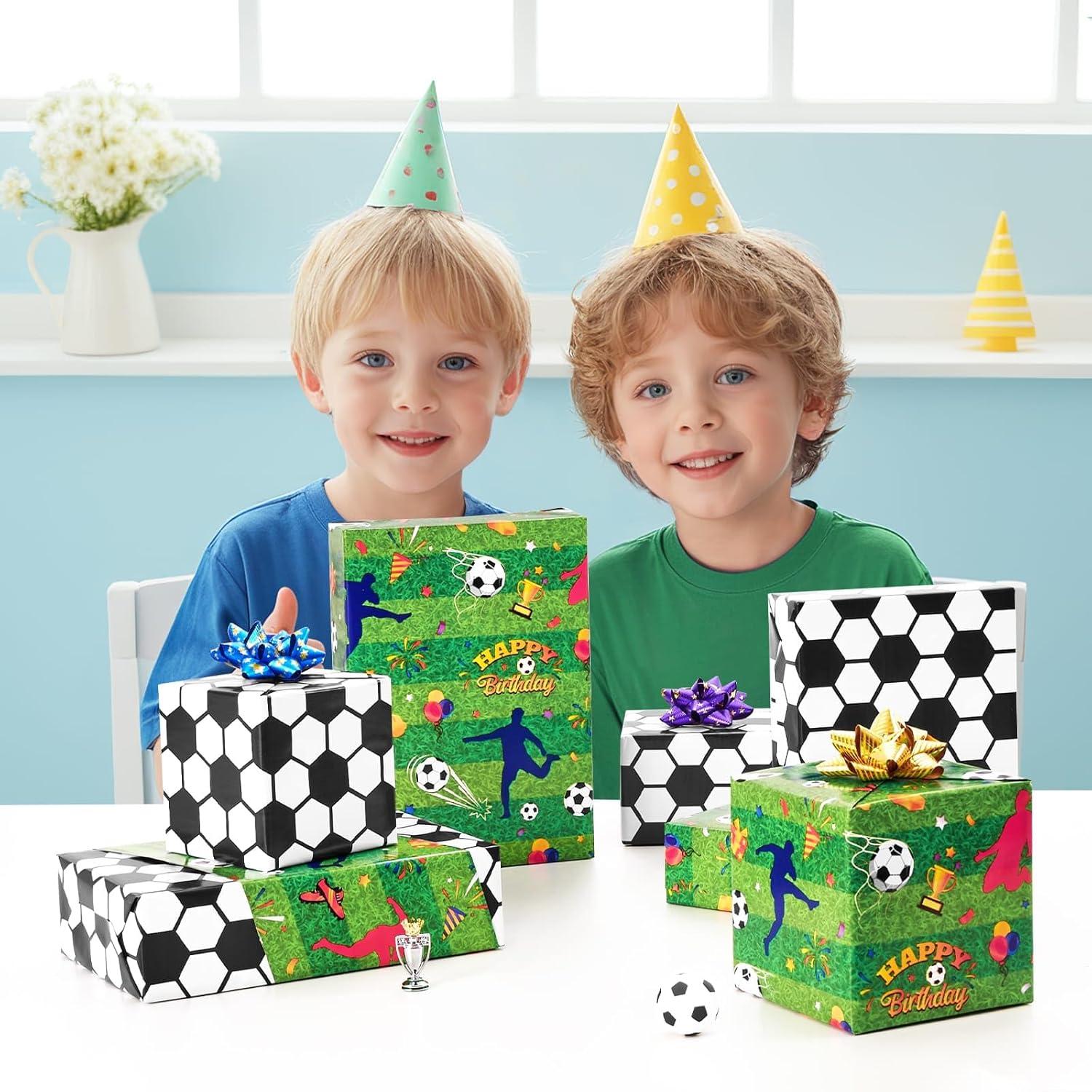 Fußball Geschenkpapier Rolle 43cm Breite für Kindergeburtstag