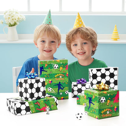 Fußball Geschenkpapier Rolle 43cm Breite für Kindergeburtstag