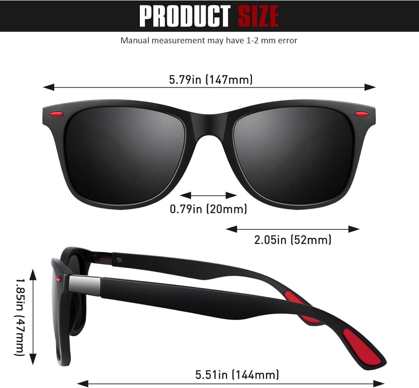 GQUEEN Polarisierte Sonnenbrille Leichtgewicht Rechteck UV