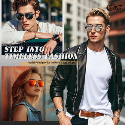 CGID Sonnenbrille Herren Pilotenbrille Al-Mg Metall