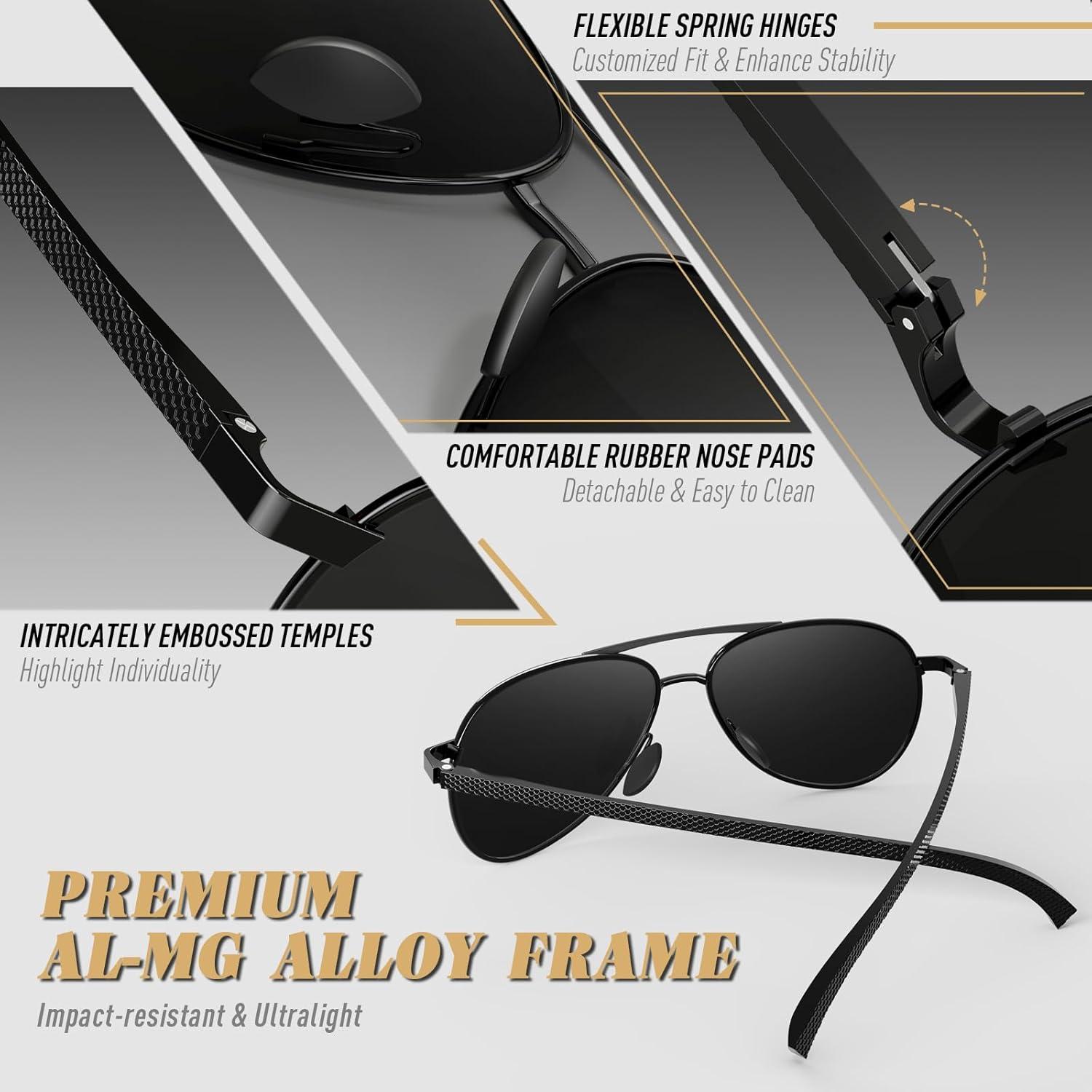CGID Polarisierte Sonnenbrille Herren Al-Mg Rahmen UV400 Fahren Angeln