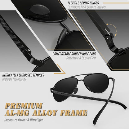 CGID Polarisierte Sonnenbrille Herren Al-Mg Rahmen UV400 Fahren Angeln