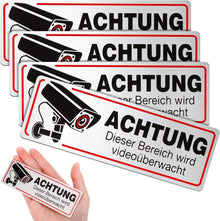 Videoüberwachung Schild Set 4 Stk. Warnschild 12x4 cm Privatgrundstück