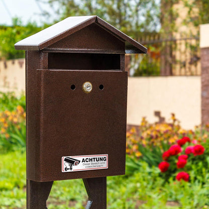 4x Videoüberwachung Schild 12x4 cm - Privatgrundstück Kamera Warnschild