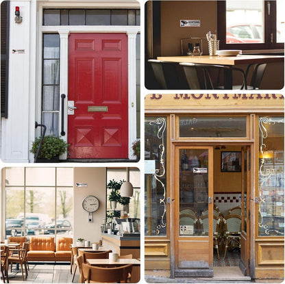 4x Videoüberwachung Schild 12x4 cm Edelstahl Warnschild für Innen