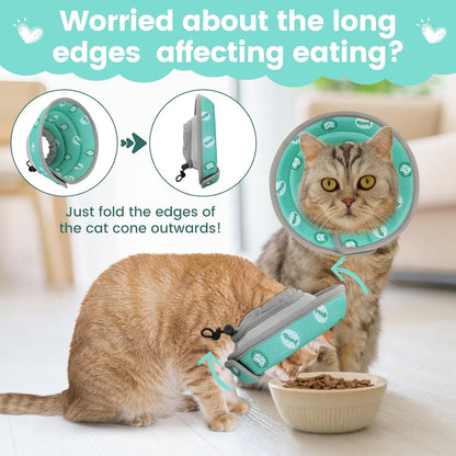 Verstellbare Halskrause Katze Nach Operationen, Weich Schutzkegel Grün S
