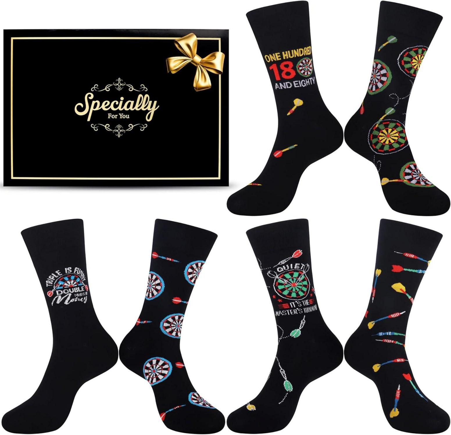 Dartsocken 3er Set für Männer inkl. Dartmotiven EU 43-46