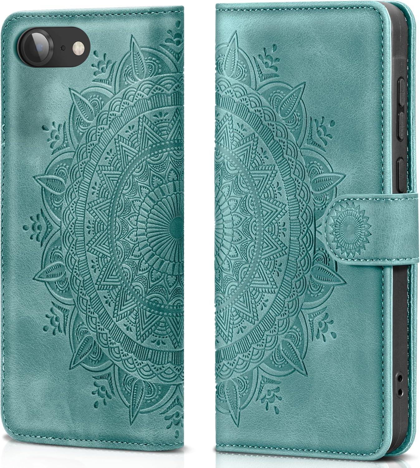 Handyhülle iPhone SE 2022/2020 iPhone 7/8 Leder Flip Hülle Grün