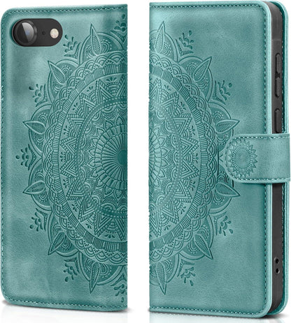 Handyhülle iPhone SE 2022/2020 iPhone 7/8 Leder Flip Hülle Grün