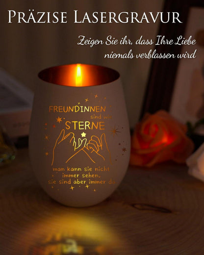 Windlicht mit Gravur | Geschenke für Beste Freundin | Teelichthalter