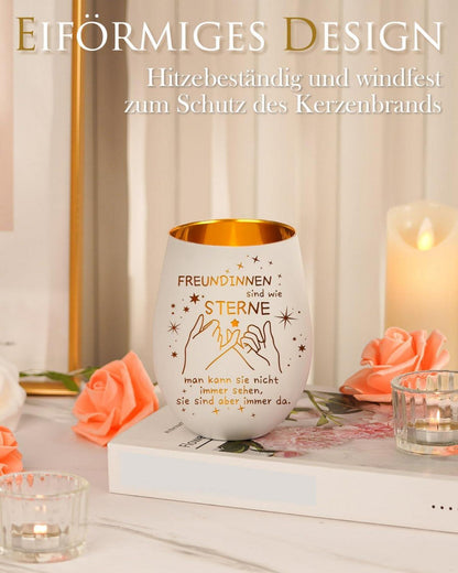 Windlicht mit Gravur | Geschenk für Beste Freundin | Teelichthalter