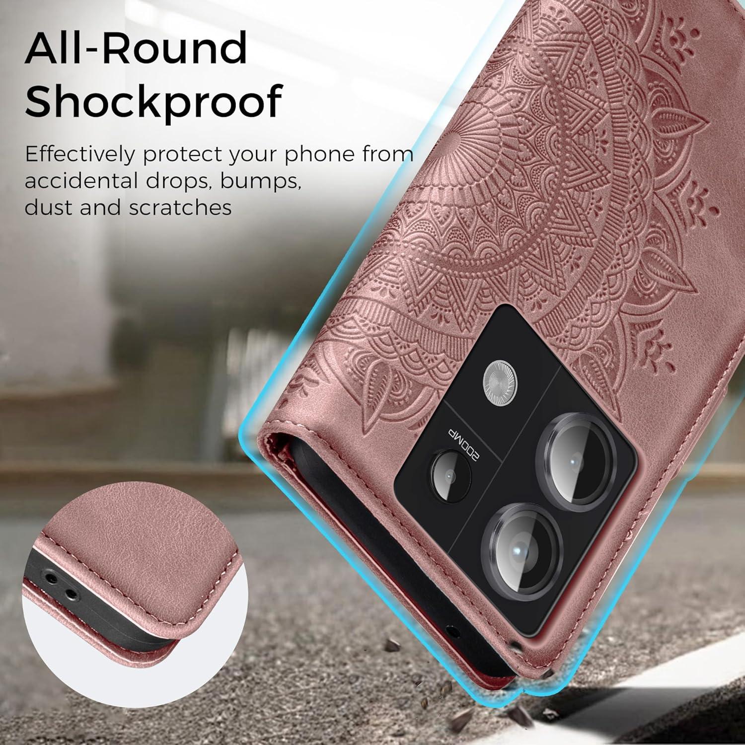 Handyhülle Xiaomi Redmi Note 13 Pro 5G Flip Case PU Leder Rosa
