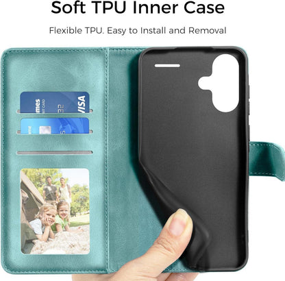 Handyhülle für Xiaomi Redmi Note 13 Pro Plus 5G Wallet Case PU Leder Grün