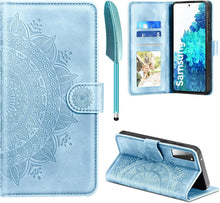 Samsung Galaxy S20 FE Hülle Flip Wallet PU Leder Cover Himmelblau