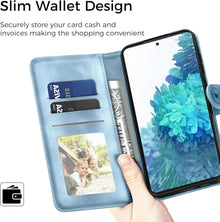 Samsung Galaxy S20 FE Lederhülle Flip Wallet Case Himmelblau