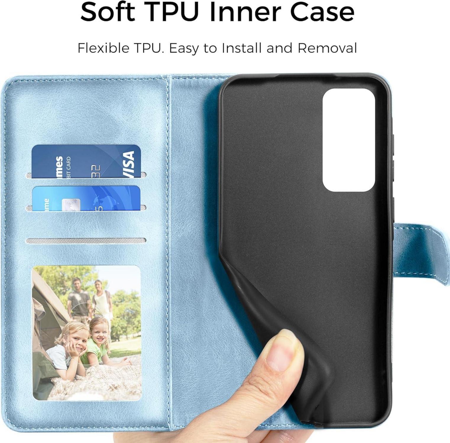 Samsung Galaxy S20 FE Hülle Wallet Flip PU Leder Cover Case Blau