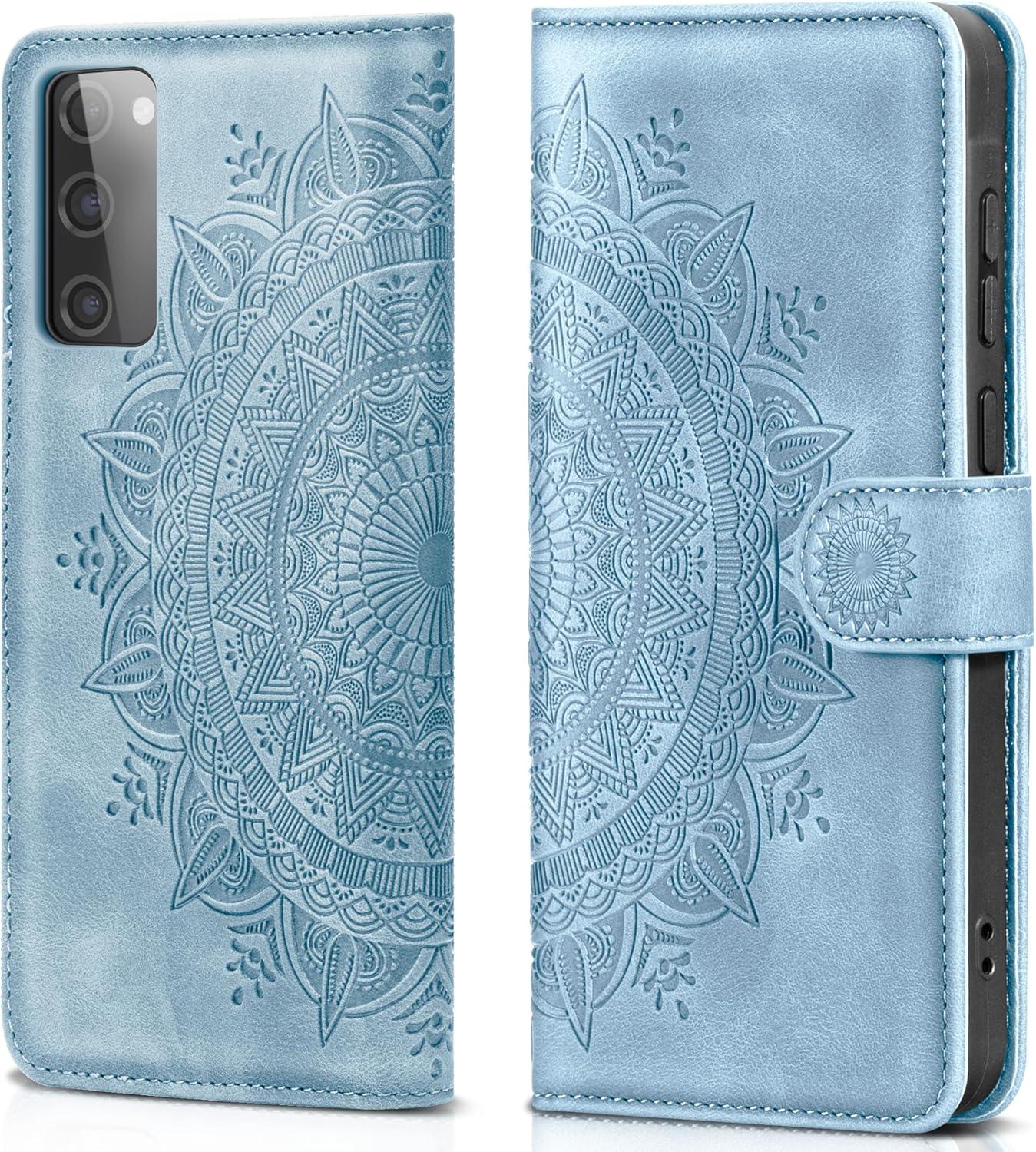 Lederhülle Samsung Galaxy S20 FE Hülle Wallet Case Himmelblau