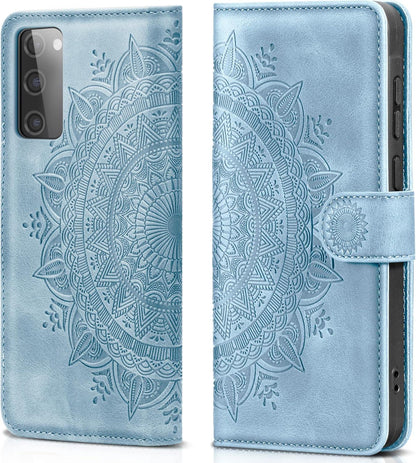 Lederhülle Samsung Galaxy S20 FE Hülle Wallet Case Himmelblau