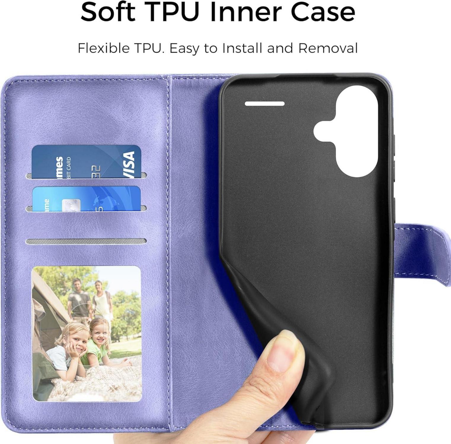 Handyhülle Xiaomi Redmi Note 13 Pro Plus 5G Lila Flip Wallet Case PU Leder